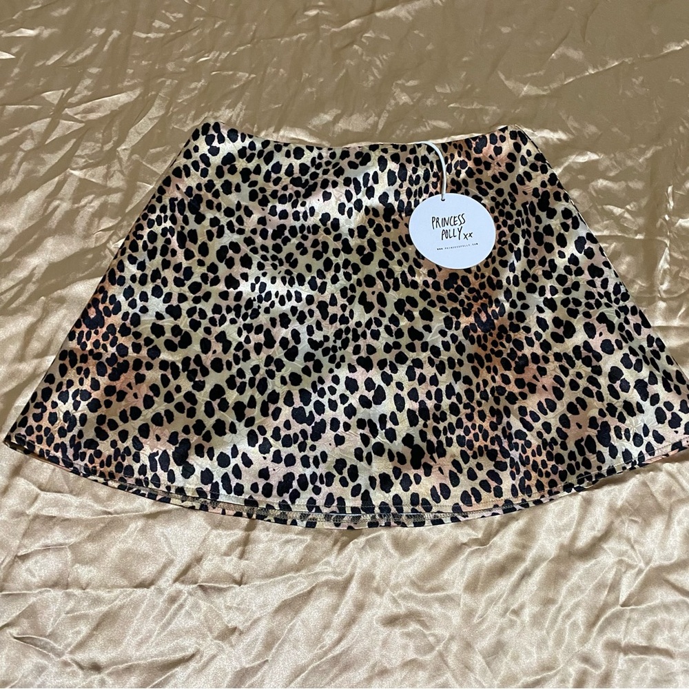 Princess Polly Leopard Print Mini Skirt in Black, Cream and Brown - Picture 4 of 11